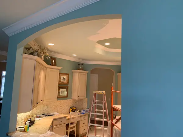 Painted interior archway and trim