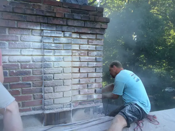 Brick masonry work in progress