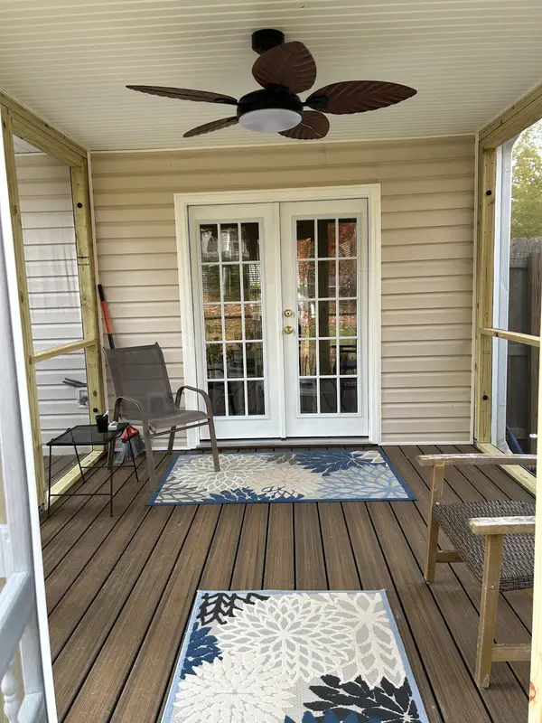 Finished porch seating area