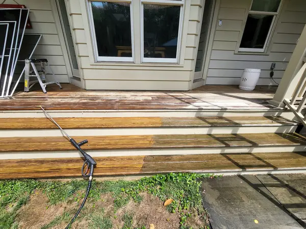 Exterior wood steps