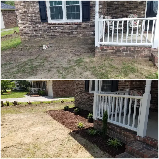 Mulch Installation context for Hughes Lawn & Landscaping