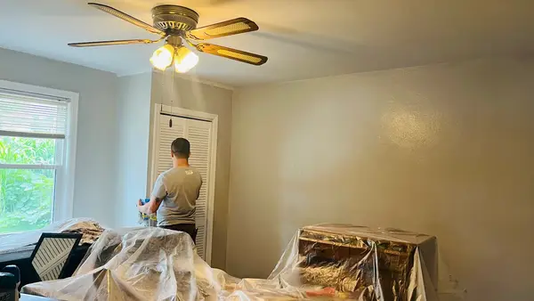 Interior painting in progress