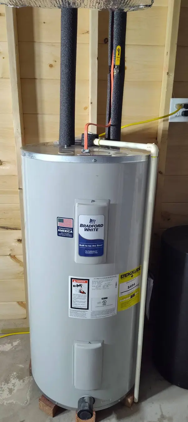 Water heater and connected piping