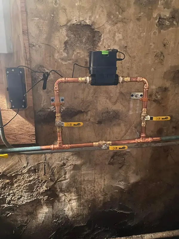 Finished plumbing pipe work shown on the Bertotti Plumbing profile