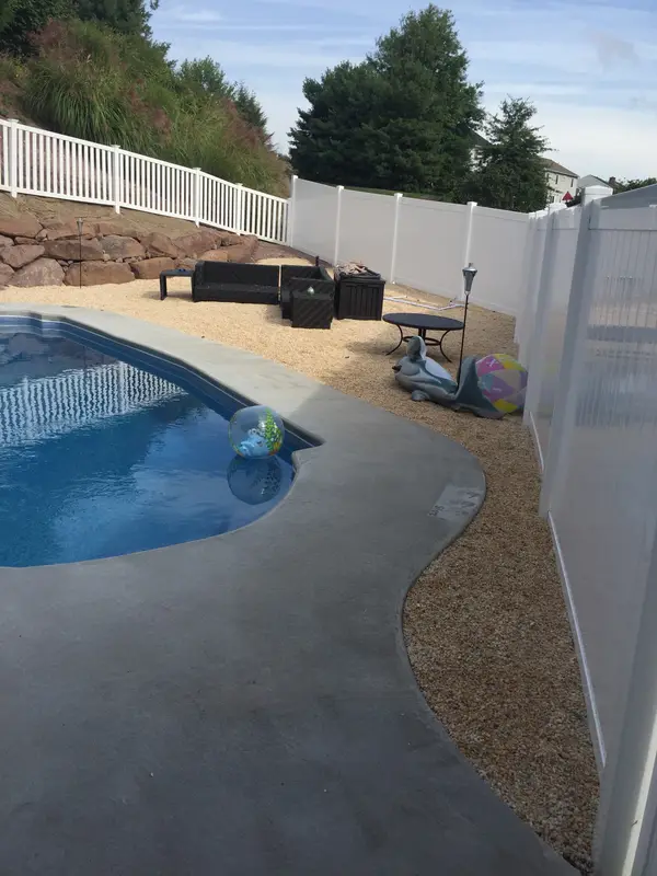 Vinyl fence around a residential pool