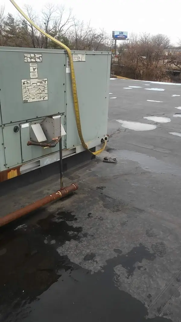 Installed commercial rooftop HVAC equipment