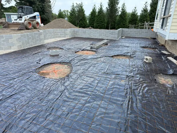 Concrete site preparation before placement