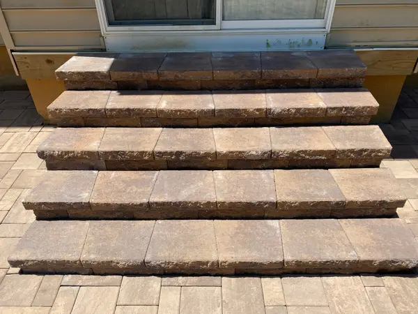 Finished concrete entry steps