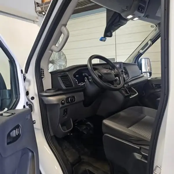 Clean white commercial van interior after detailing by JRC Shine