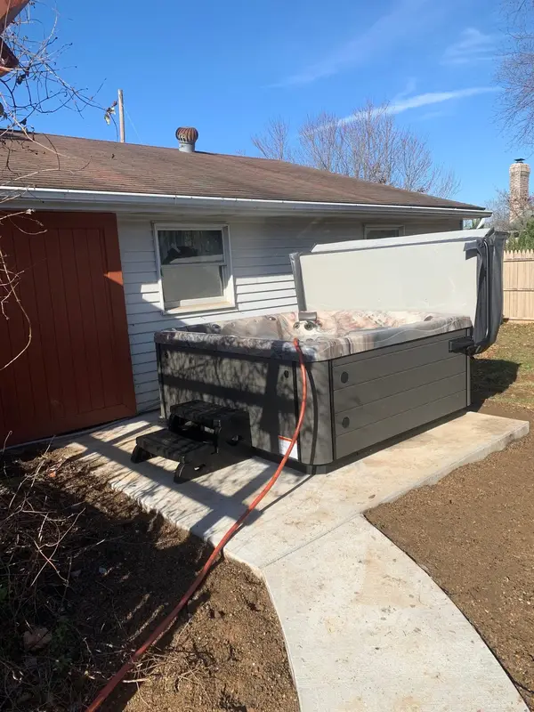 Concrete pad prepared for a hot tub