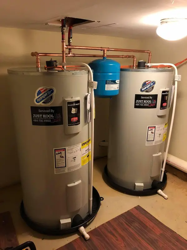 Two water heaters installed in a home