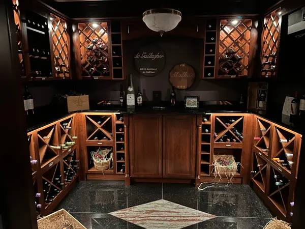 Custom wine room shown on the Joshua Myers profile